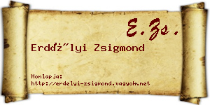 Erdélyi Zsigmond névjegykártya
